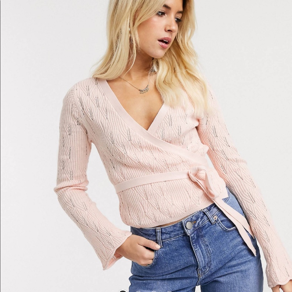 ASOS Blush Wrap Sweater 8